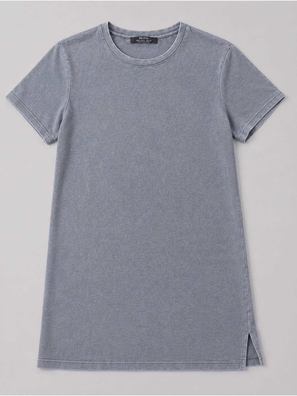 Bershka Washed Gray Short Sleeve Mini Dress